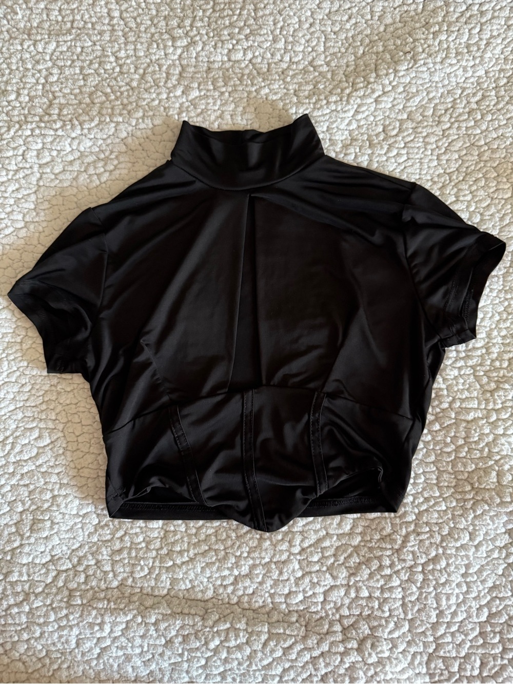 Fashion Nova Black Cropped Mock Neck Top